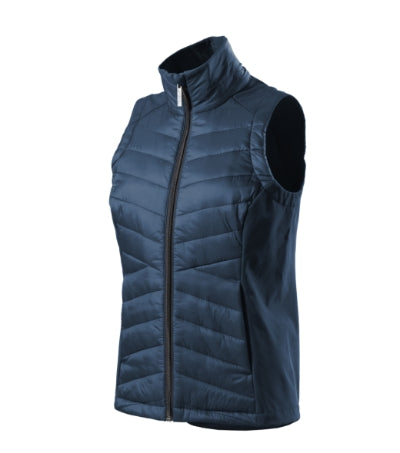 MALFINI Premium CROSS Women's hybrid vest in navy blue - promotional clothing printed with your company logo