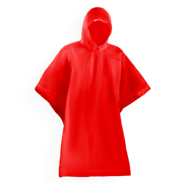 Stamina DAMPER PVC rain poncho in red - promotional merchandise printed with your company logo