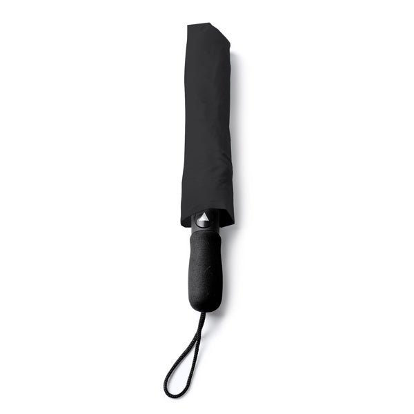Stamina MIYAGI 190T pongee fabric umbrella in black - promotional merchandise printed with your company logo