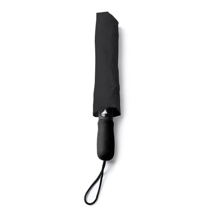 Stamina MIYAGI 190T pongee fabric umbrella in black - promotional merchandise printed with your company logo