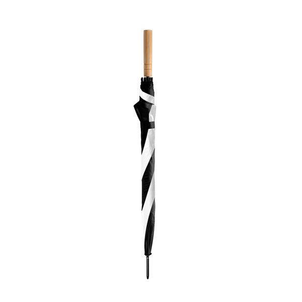Stamina FARGO 190T polyester umbrella in white/black - promotional merchandise printed with your company logo