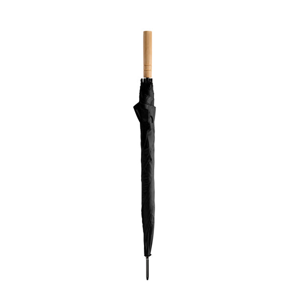 Stamina FARGO 190T polyester umbrella in black - promotional merchandise printed with your company logo