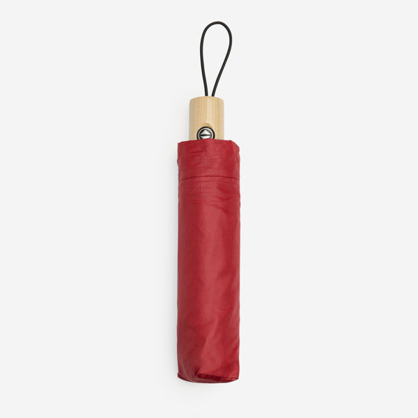 Stamina NAURO Polyester and wood umbrella in red - promotional merchandise printed with your company logo