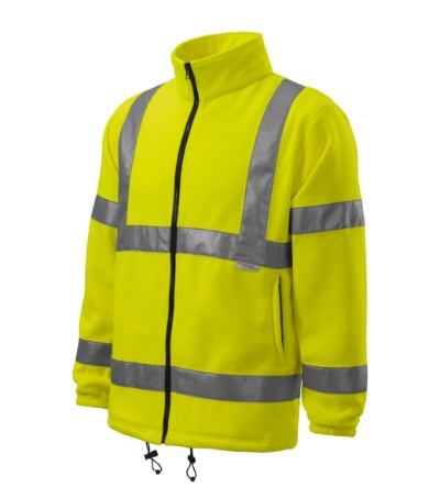 RIMECK HV FLEECE JACKET Unisex fleece in fluorescent yellow - promotional clothing printed with your company logo