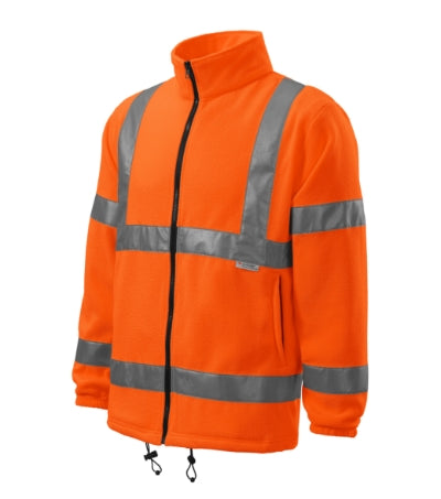 RIMECK HV FLEECE JACKET Unisex fleece in fluorescent orange - promotional clothing printed with your company logo