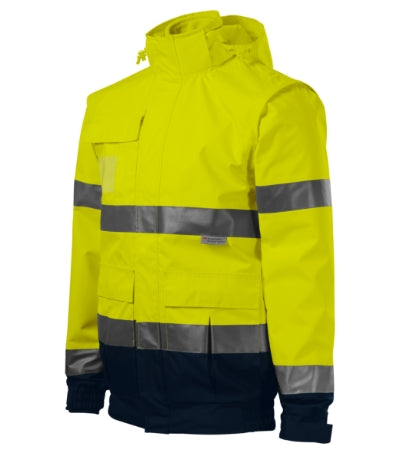 RIMECK HV GUARD 4 IN 1 Unisex jacket in fluorescent yellow - promotional clothing printed with your company logo