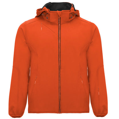 ROLY SIBERIA Men's softshell jacket in vermillion orange/ebony - promotional clothing printed with your company logo