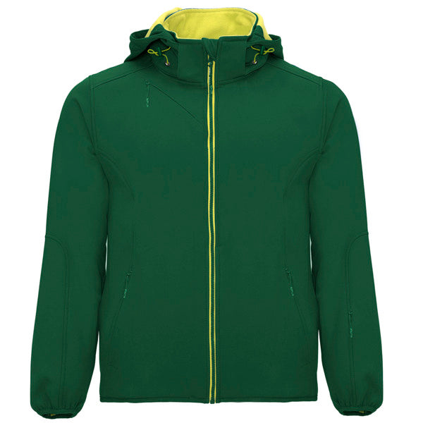 ROLY SIBERIA Men's softshell jacket in bottle green/punch lime - promotional clothing printed with your company logo