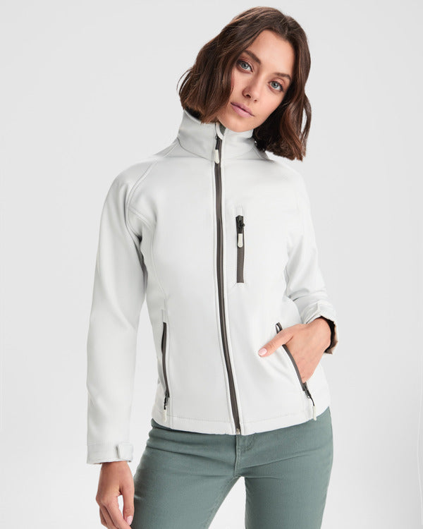 ROLY ANTARTIDA WOMAN Women's softshell jacket in pearl white - promotional clothing printed with your company logo