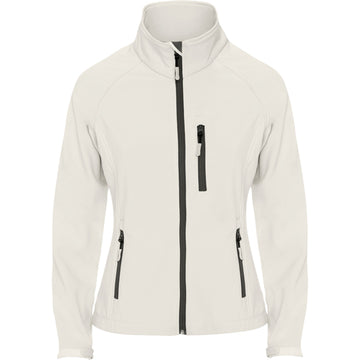 ROLY ANTARTIDA WOMAN Women's softshell jacket in pearl white - promotional clothing printed with your company logo