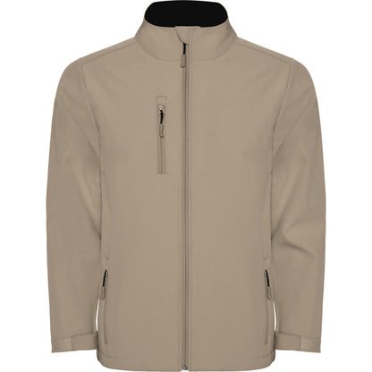 ROLY NEBRASKA Men's softshell jacket in dark sand - promotional clothing printed with your company logo