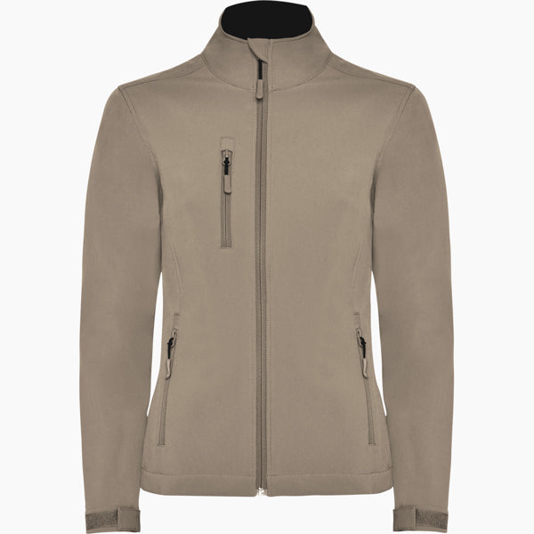 ROLY NEBRASKA WOMAN Women's softshell jacket in dark sand - promotional clothing printed with your company logo