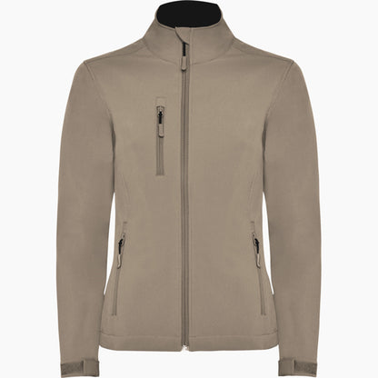 ROLY NEBRASKA WOMAN Women's softshell jacket in dark sand - promotional clothing printed with your company logo