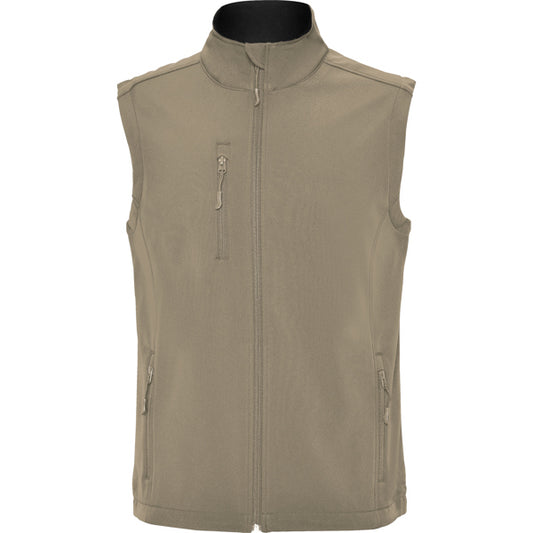ROLY QUEBEC Men's softshell vest in dark sand - promotional clothing printed with your company logo