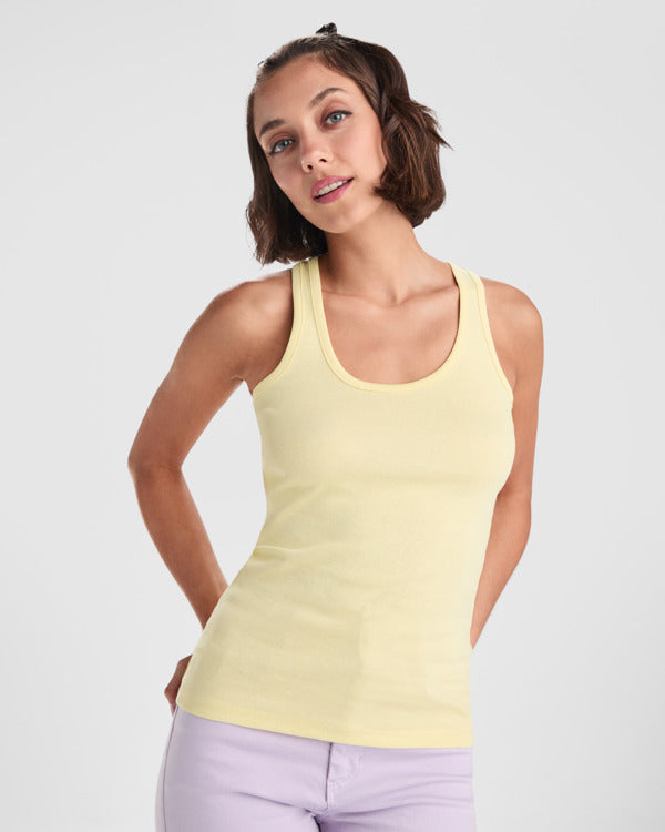 ROLY CAROLINA Women's tank top in white - promotional clothing printed with your company logo