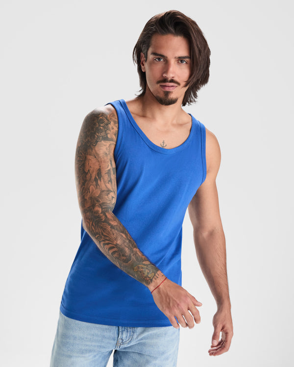 ROLY TEXAS Men's tank top in white - promotional clothing printed with your company logo