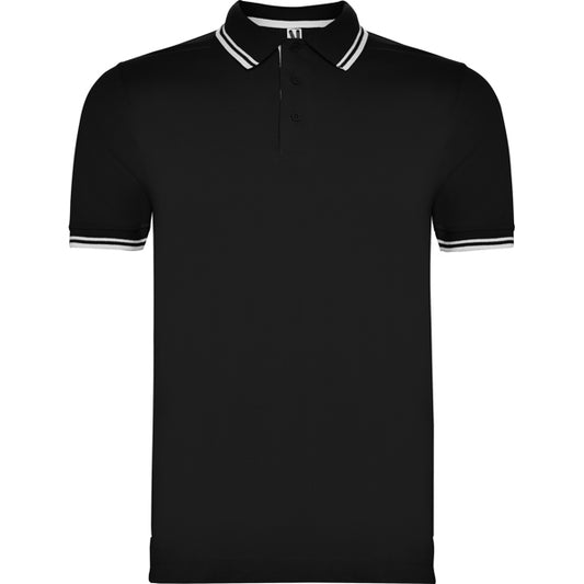 ROLY MONTREAL Men's polo shirt in black/white - promotional clothing printed with your company logo