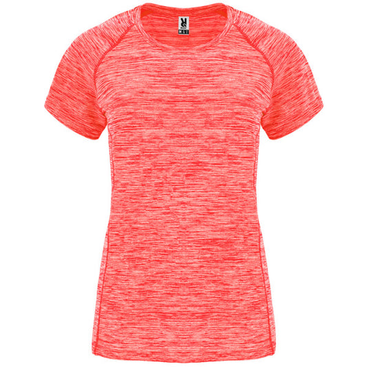 ROLY AUSTIN WOMAN Women's T-shirt in heather fluor coral - promotional clothing printed with your company logo