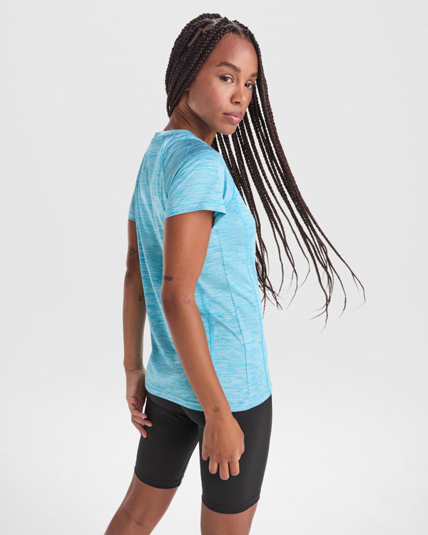 ROLY AUSTIN WOMAN Women's T-shirt in heather black - promotional clothing printed with your company logo