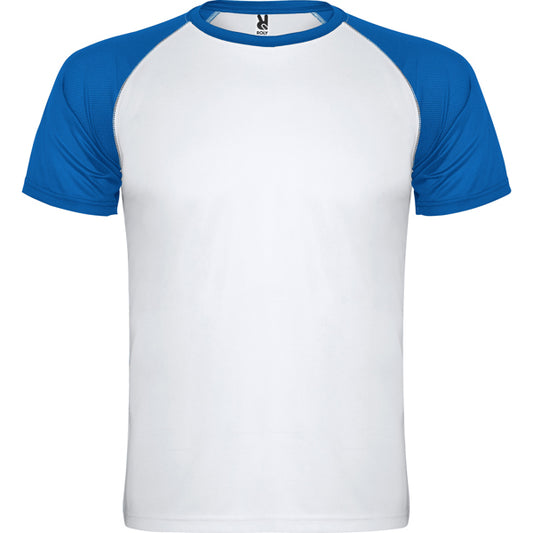 ROLY INDIANAPOLIS Men's T-shirt in white/royal blue - promotional clothing printed with your company logo