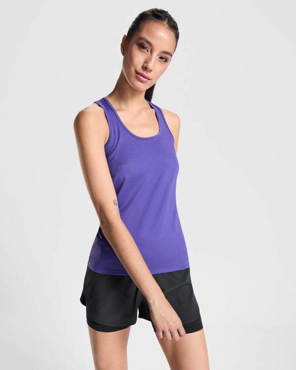 ROLY AIDA Women's tank top in white - promotional clothing printed with your company logo