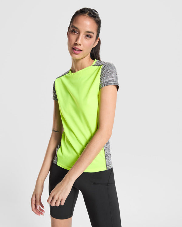 ROLY ZOLDER WOMAN Women's T-shirt in white/heather black - promotional clothing printed with your company logo