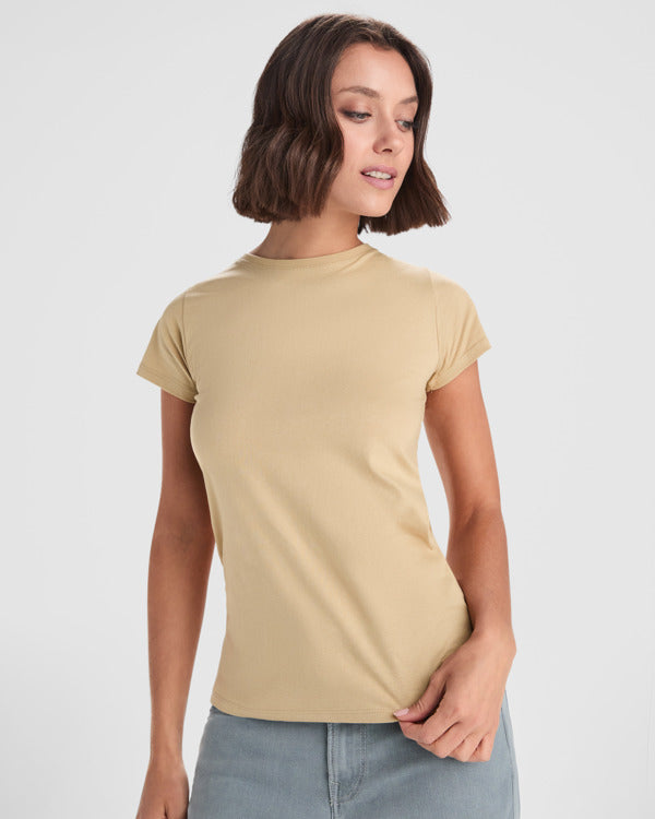 ROLY CAPRI Women's T-shirt in white - promotional clothing printed with your company logo