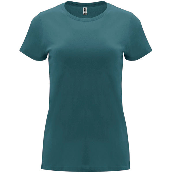 ROLY CAPRI Women's T-shirt in blue lake - promotional clothing printed with your company logo