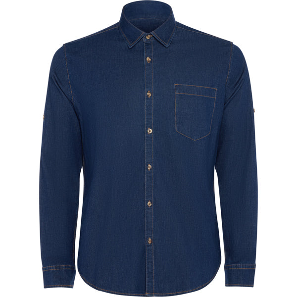 ROLY WRK LUJAN Unisex shirt in blue jeans - promotional clothing printed with your company logo