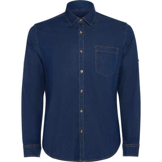 ROLY WRK LUJAN Unisex shirt in blue jeans - promotional clothing printed with your company logo