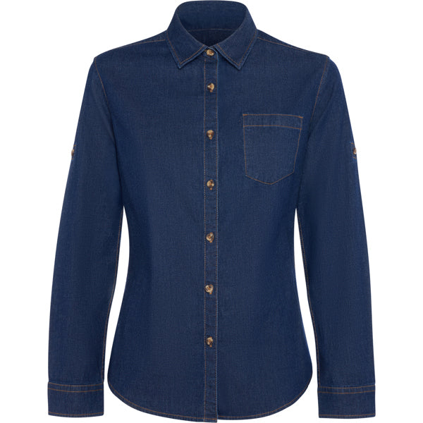 ROLY WRK LUJAN WOMAN Women's shirt in blue jeans - promotional clothing printed with your company logo