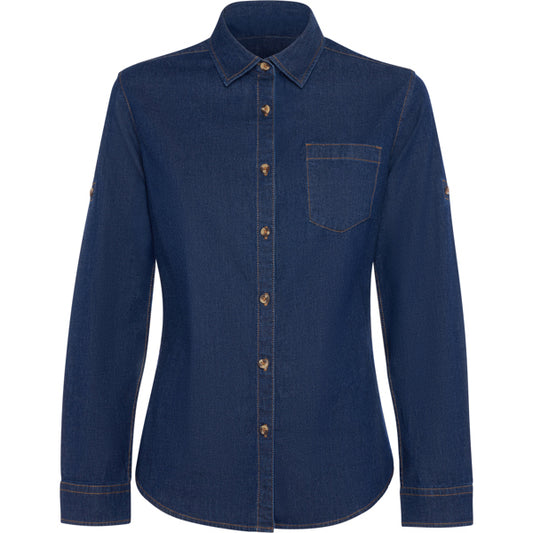 ROLY WRK LUJAN WOMAN Women's shirt in blue jeans - promotional clothing printed with your company logo