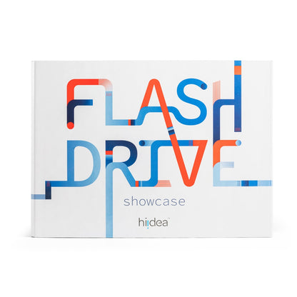 FLASH DRIVE SHOWCASE promotional USB drive in assorted (detail view) with custom logo branding