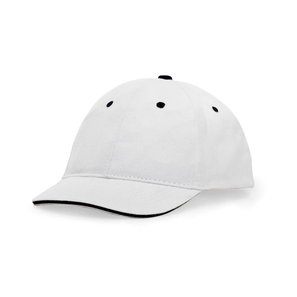 Stamina PANEL Cotton cap in white - promotional merchandise printed with your company logo
