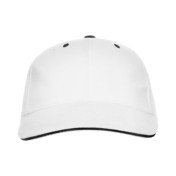 Stamina PANEL Cotton cap in white - promotional merchandise printed with your company logo