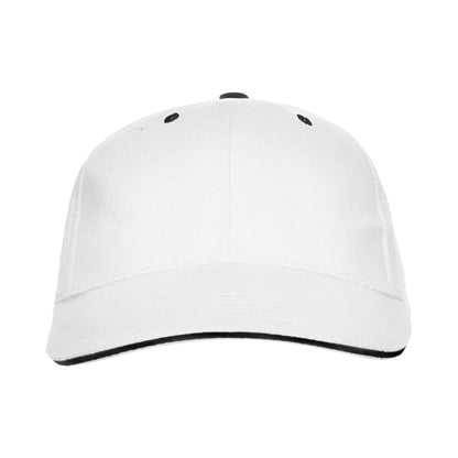 Stamina PANEL Cotton cap in white - promotional merchandise printed with your company logo