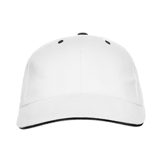 Stamina PANEL Cotton cap in white - promotional merchandise printed with your company logo