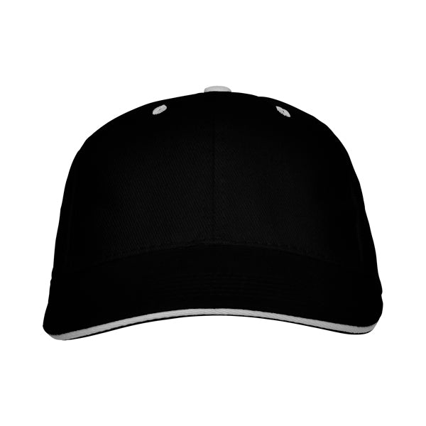 Stamina PANEL Cotton cap in black - promotional merchandise printed with your company logo