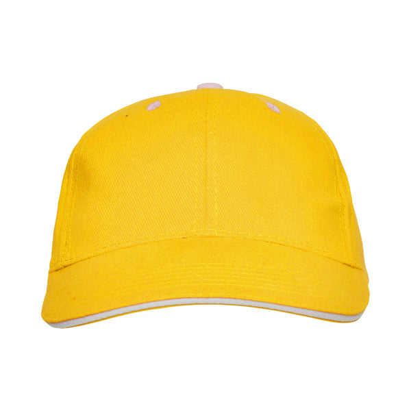 Stamina PANEL Cotton cap in yellow - promotional merchandise printed with your company logo