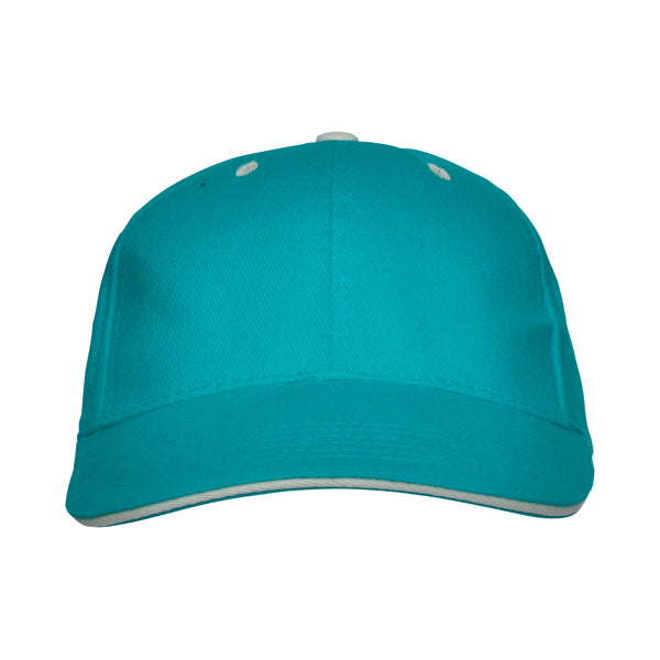 Stamina PANEL Cotton cap in turquoise - promotional merchandise printed with your company logo