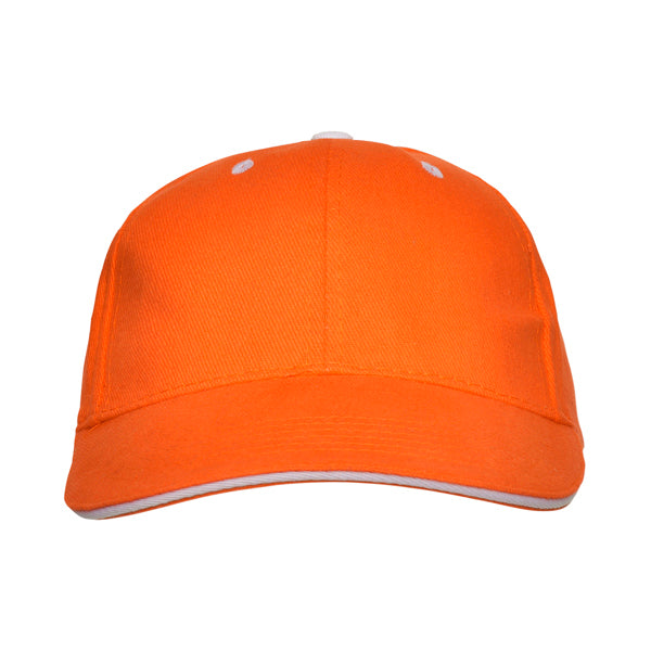 Stamina PANEL Cotton cap in orange - promotional merchandise printed with your company logo