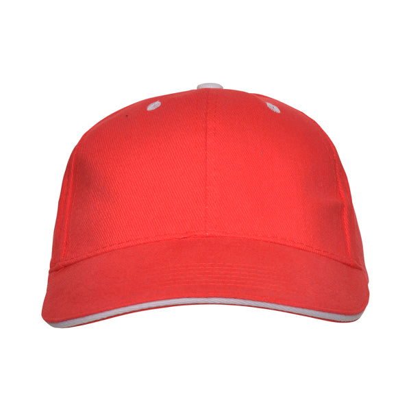Stamina PANEL Cotton cap in red - promotional merchandise printed with your company logo