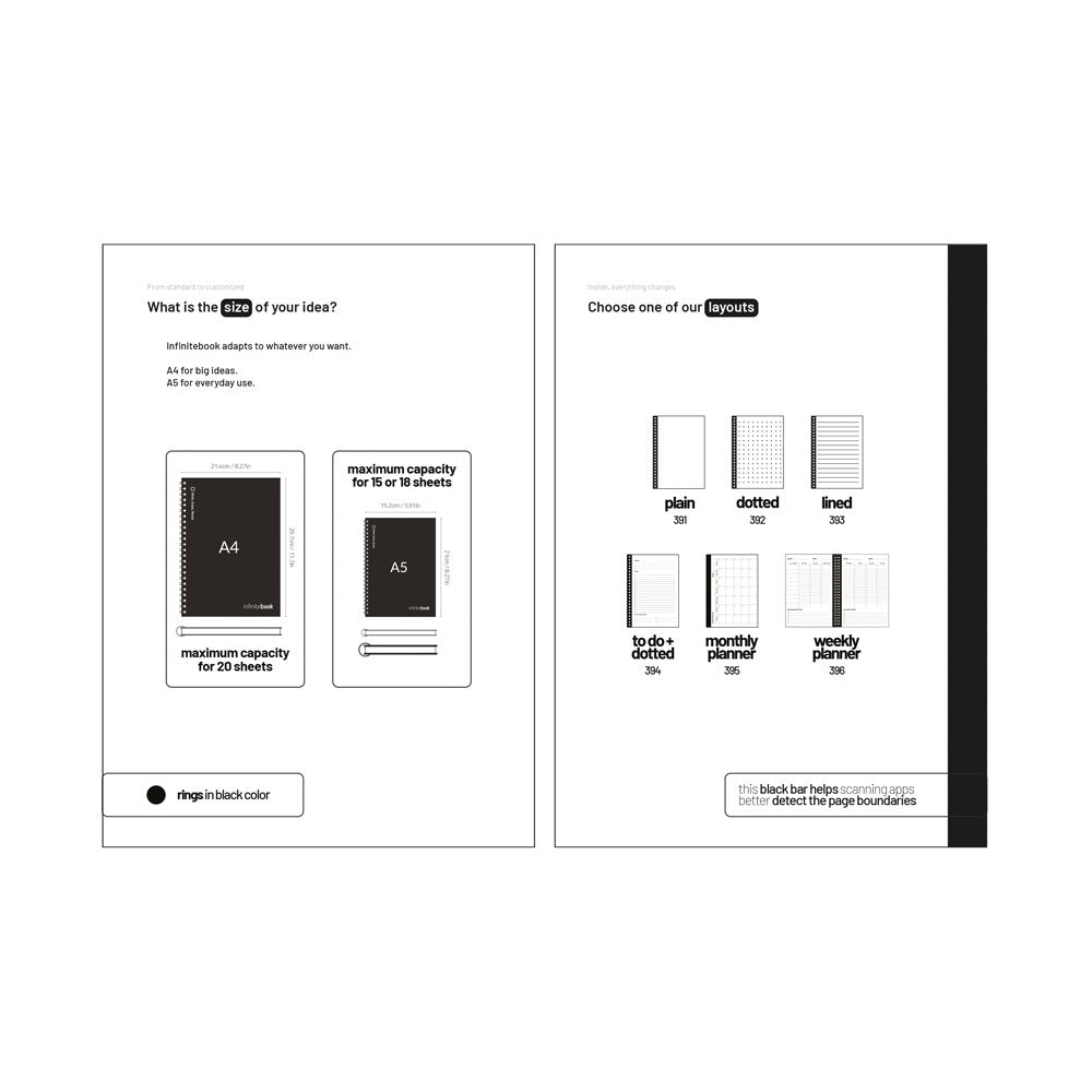 INFINITEBOOK SHOWCASE promotional notebook in assorted (detail view) with custom logo branding