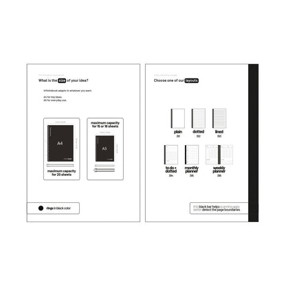 INFINITEBOOK SHOWCASE promotional notebook in assorted (detail view) with custom logo branding