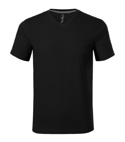 MALFINI Premium ACTION V-NECK Men's T-shirt in black - promotional clothing printed with your company logo