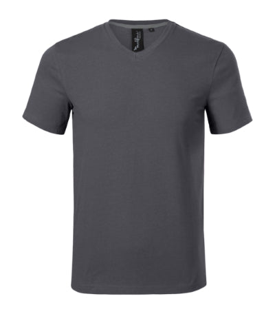 MALFINI Premium ACTION V-NECK Men's T-shirt in light anthracite - promotional clothing printed with your company logo
