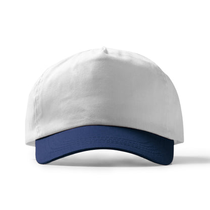 Stamina FREYA Cotton cap in white/navy blue - promotional merchandise printed with your company logo