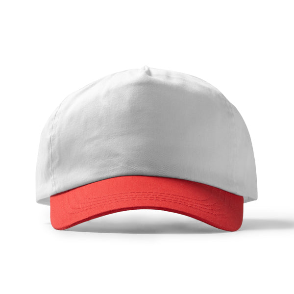 Stamina FREYA Cotton cap in white/red - promotional merchandise printed with your company logo