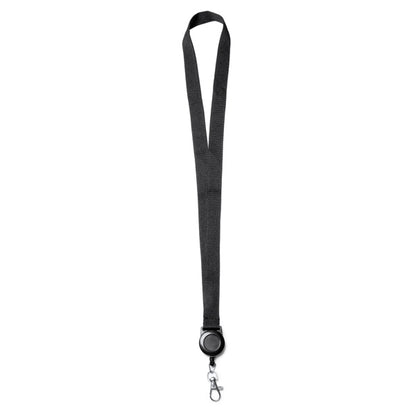 Stamina SUMBA Lanyard with retractable accessory in black - promotional merchandise printed with your company logo