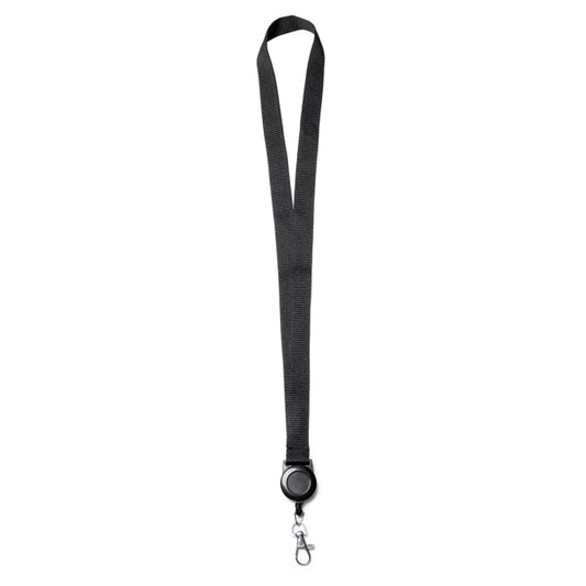 Stamina SUMBA Lanyard with retractable accessory in black - promotional merchandise printed with your company logo